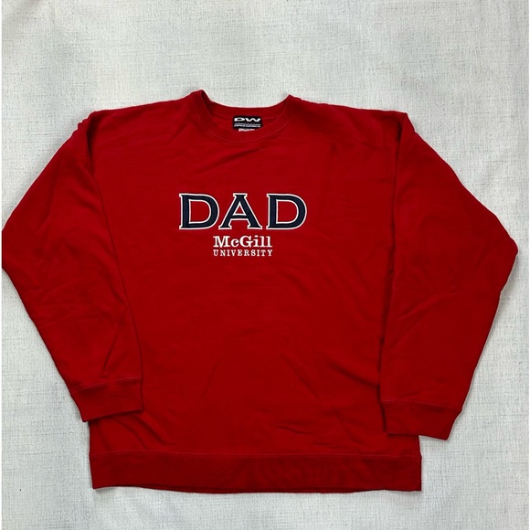 DW Authentic Dad McGill University Red Sweatshirt Size Medium - Picture 1 of 12